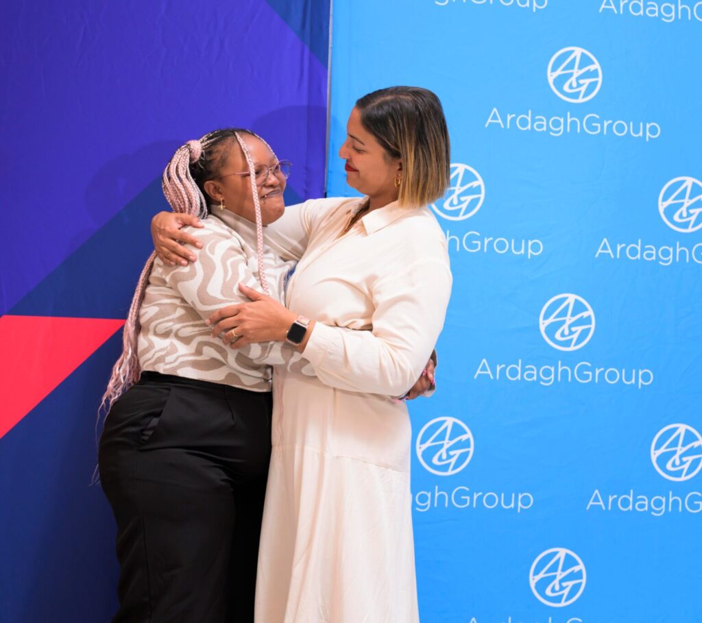 A supportive moment between Nasheeta and Phindile